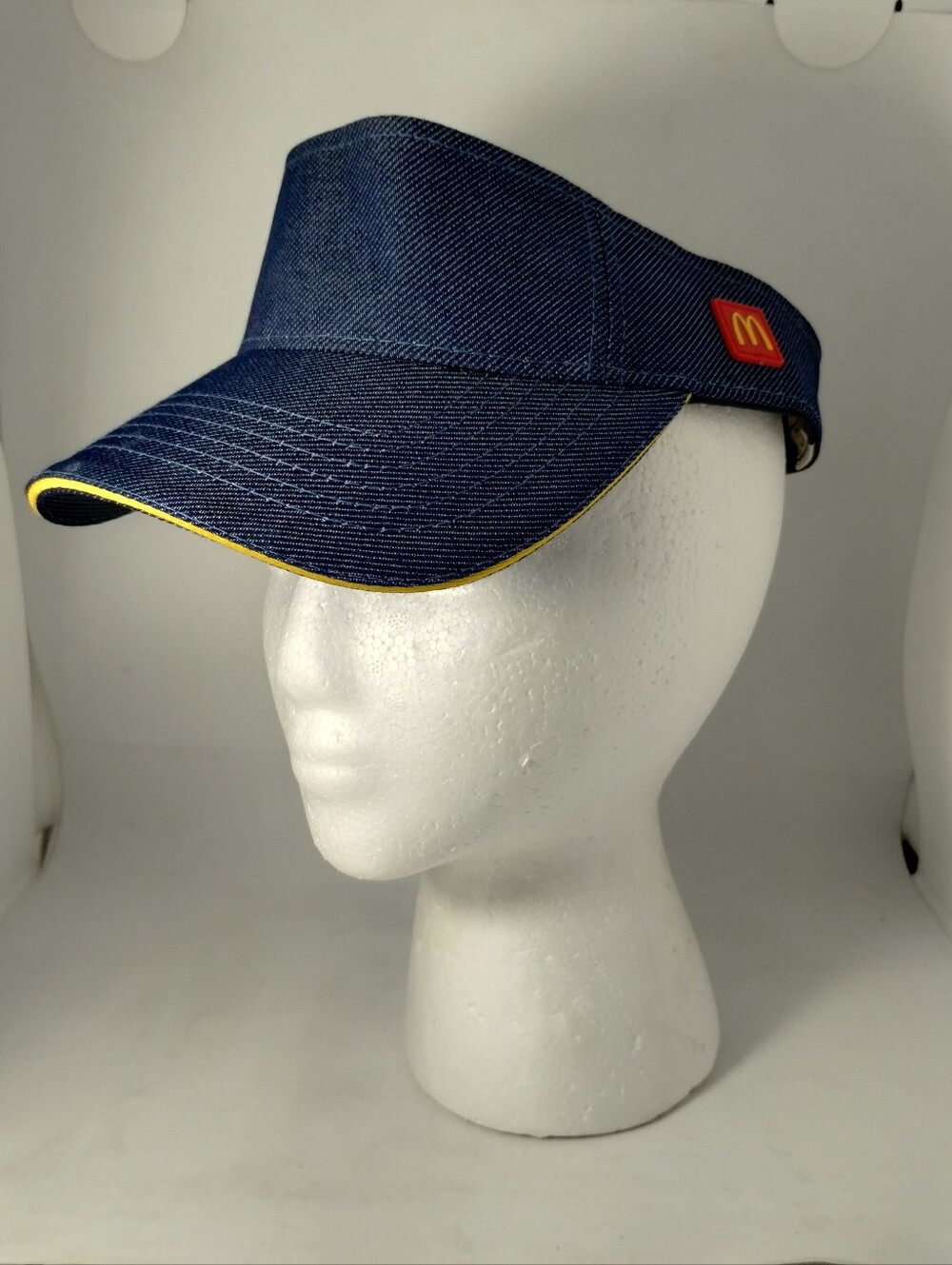McDonald's Hat Snapback Blue Denim Visor Yellow Golden Arches Adjustable